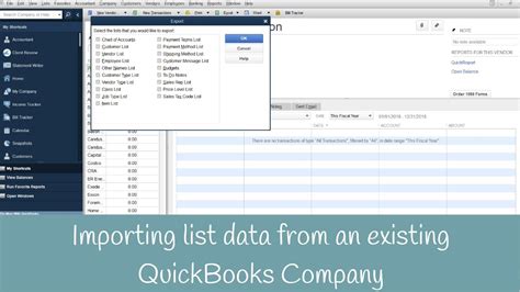 Create A New Company File And Import Lists From An Existing QuickBooks