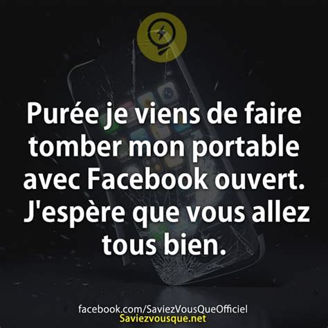 Pur E Je Viens De Faire Tomber Mon Portable Avec Facebook Ouvert J