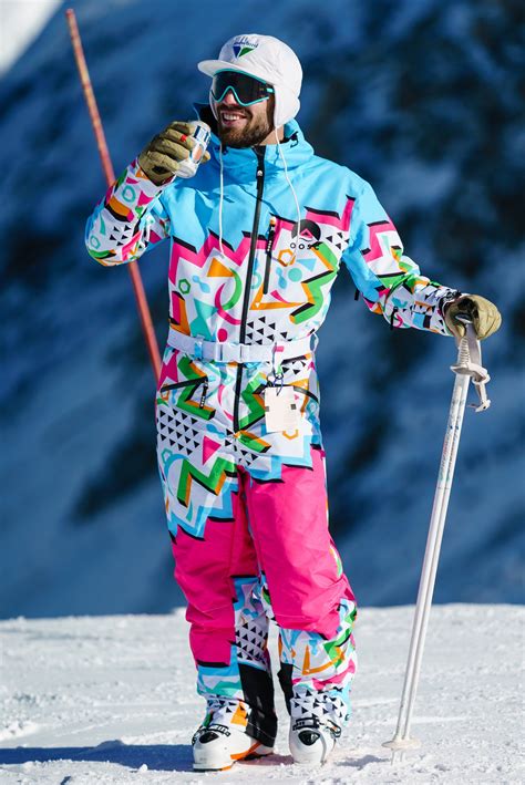 Shop the Geodisiac Men's retro print ski suit. Made with 10k waterproof
