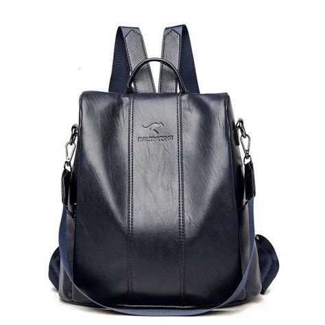 School Bags Antitheft Leather Backpack Women Vintage Shoulder Bag