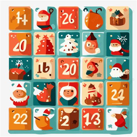 Calendario De Adviento Para Navidad Ilustraci N Vectorial Png Dise O