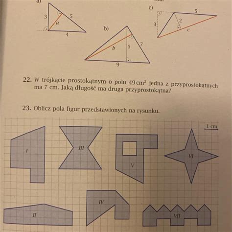 23 Oblicz Pola Figur Przedstawionych Na Rysunku Brainly Pl