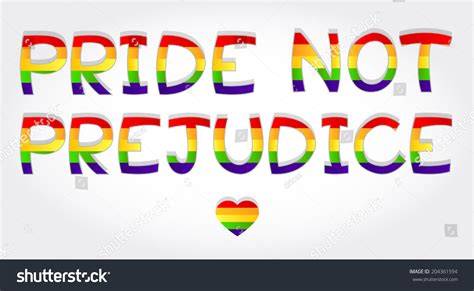 Pride Not Prejudice Phrase Stylized Rainbow 库存矢量图（免版税）204361594