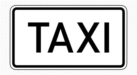 HD Black & White Taxi Service Transport Sign Logo PNG | Citypng