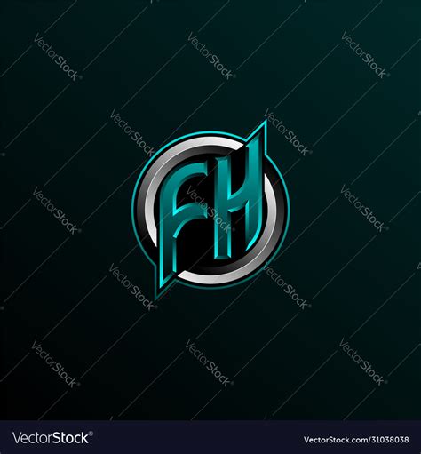 Initial fh logo design Royalty Free Vector Image