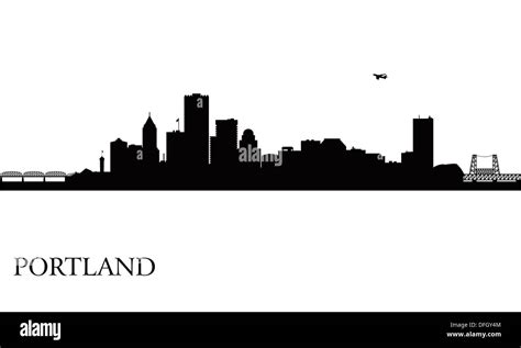 Portland city skyline silhouette background Stock Photo - Alamy