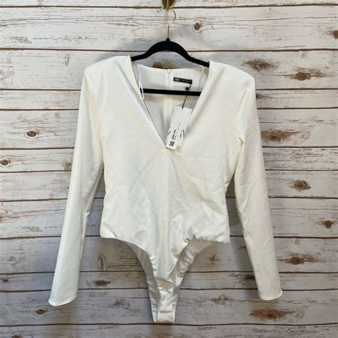 Zara Tops Nwt Zara White Body Suit With Jewels Poshmark