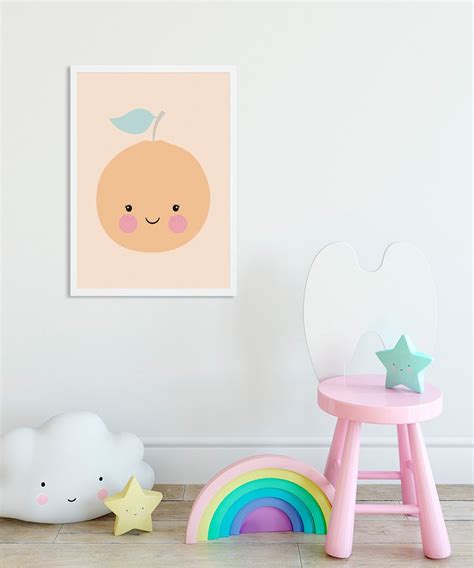 Orange Art Print Baby Girl Nursery Nursery Printable Wall - Etsy