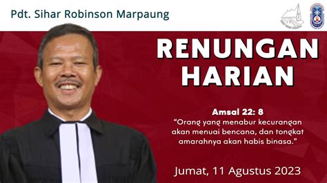 Renungan Harian Gereja HKBP Ressort Tebet Jumat 11 Agustus 2023