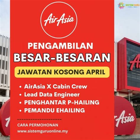 Jawatan Kosong Airasia Pelbagai Jawatan Dibuka April