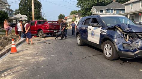 Brockton police officer injured as truck crashes into K-9 cruiser