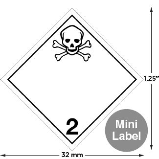 Hazard Class 2 3 Toxic Gas Non Worded Mini High Gloss Label ICC