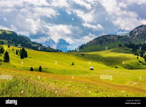 Prato Piazza In The Braies Valley Plateau Nestled In The Dolomites