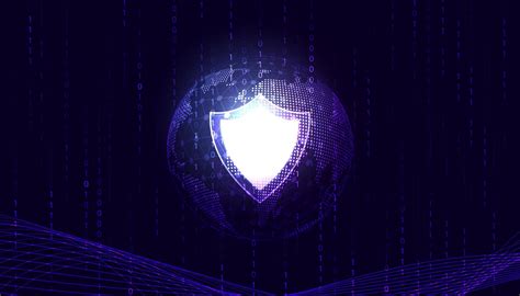 Abstract Cyber Security Shield And Digital World Binary Concept Anti