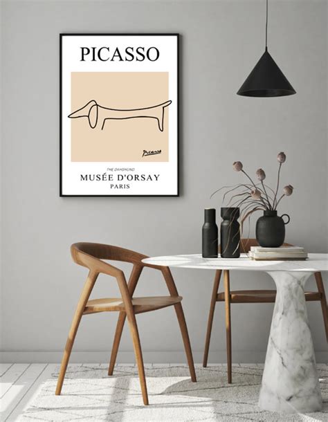 PLAKAT Z Psem PIES Picasso Ilustracja Wystawowy Pakamera Pl