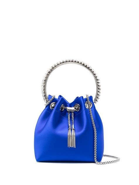 Jimmy Choo Bon Bon Crystal Embellished Satin Bucket Bag Jimmy Choo