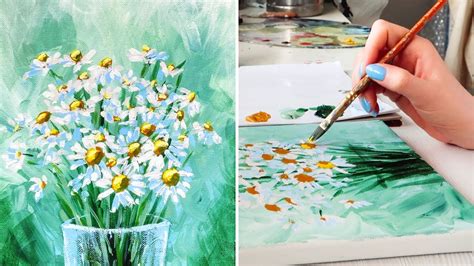 How To Paint Daisies In Acrylics YouTube