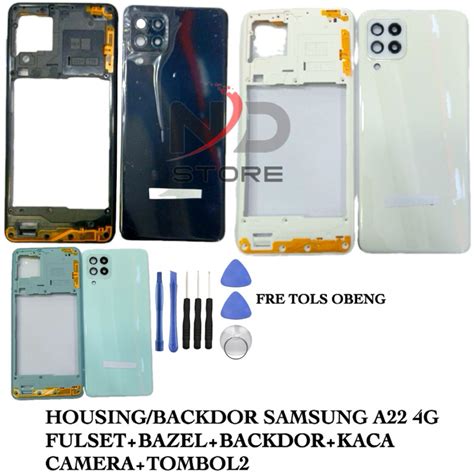 Jual Kesing Backdoor Samsung A22 4G Original Fullset Tombol Kaca