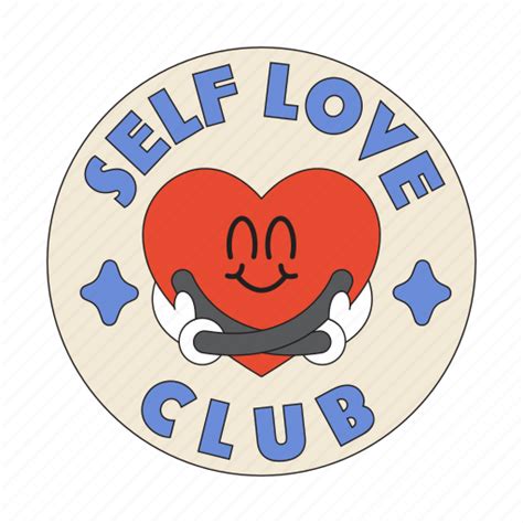 Self Love Club Sticker Heart Round Shape Self Love Self Embrace