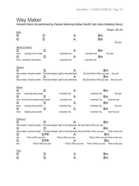 Way-Maker-CHORD-CHARTD | PDF | Song Structure | Musical Forms