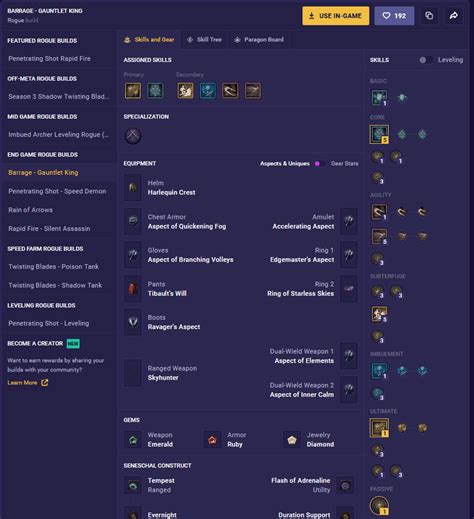 Season Diablo Rogue Gauntlet Build Mobalytics