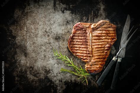 Grilled T-Bone Steak Stock Photo | Adobe Stock