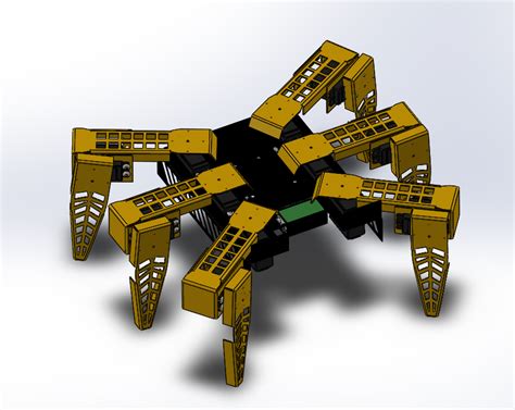 【机器人】arana蜘蛛六足机器人简易模型3d图纸 Solidworks设计 附step机器人 仿真秀干货文章