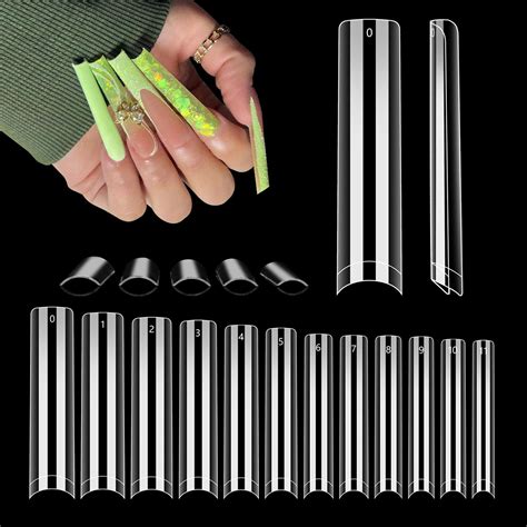 Lionvison 504pcs No C Curve Clear Nail Tips For Acrylic Nails