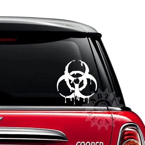 Melting Biohazard Hazardous Symbol Zombies Custom Vinyl Sticker Decal