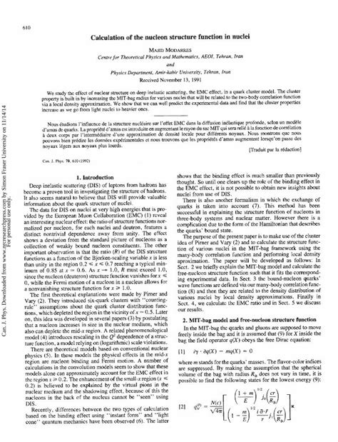 Pdf Calculation Of The Nucleon Structure Function In Nuclei Dokumen