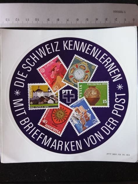 Aufkleber Sticker PTT Schweizer Briefmarken 1983 CH Kennenl Kaufen