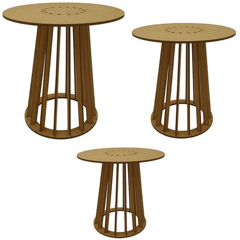 Trio Mesa Cilindro Ripado Decora O Festa Mini Table Promo O P M G