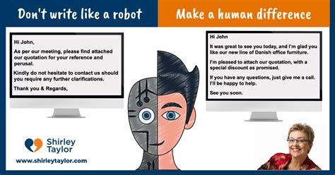 Don't write like a robot. Make a human difference. - Shirley Taylor's Blog