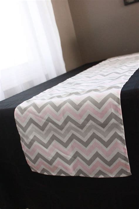 10x72 Pink Taupe And Gray Chevron Table Runner By ReneeAlanDesigns 9