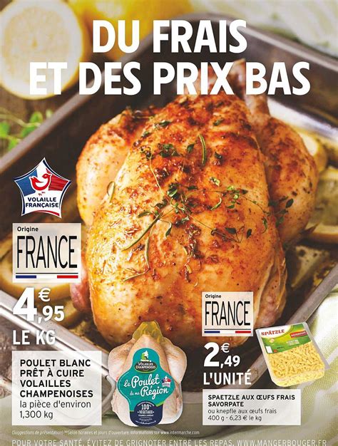 Promo Poulet Blanc Pr T Cuire Volailles Champenoises Ou Spaetzle Aux