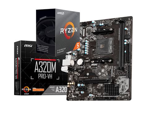 Amd Ryzen 5 3500 6 Core 36 Ghz 41 Ghz Max Boost Msi A320m Pro Vh Motherboard Bundle