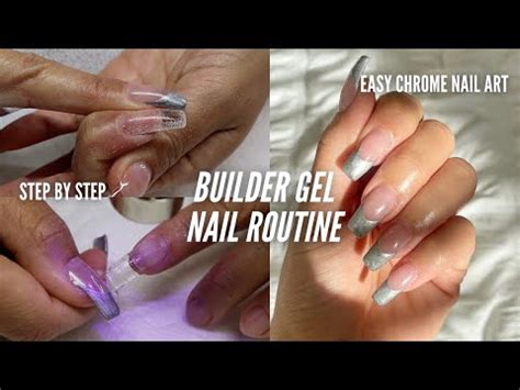 HOW TO APPLY BUILDER GEL NAILS STEP BY STEP Easy Chrome Nail Art