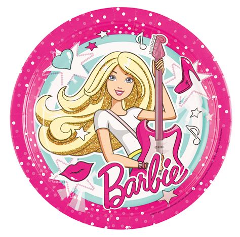 Barbie Superstar round paper plate 23cm | Party365.com
