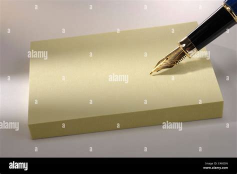 Memo Paper And Pen Stock Photo Alamy