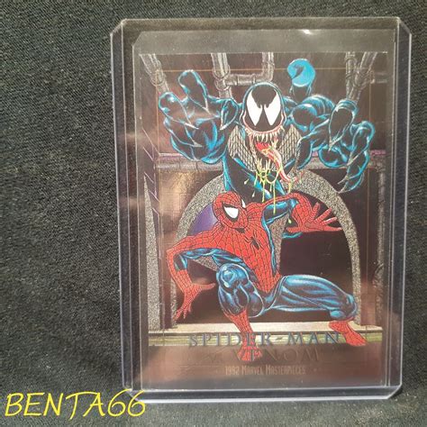 Mavin 1992 Marvel Masterpieces Series 1 Spiderman Vs Venom Battle