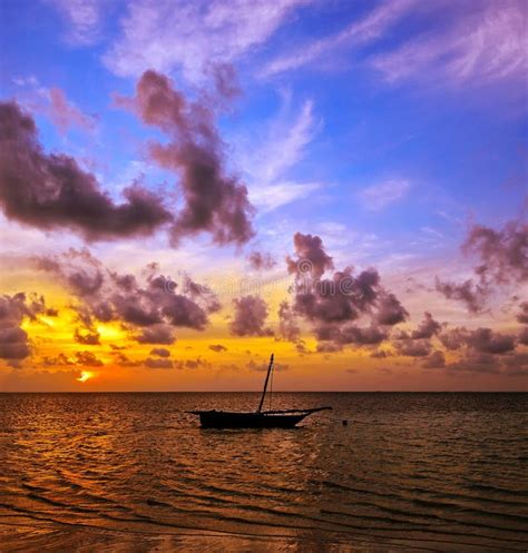 Sunset Over The Beach In Africa Kenya Stock Image - Image of african ...