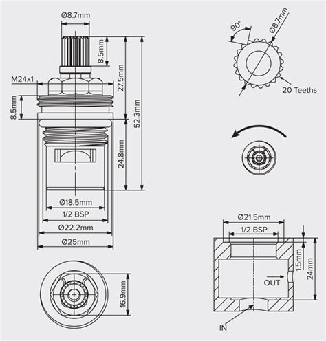 3 4 Brass Concealed Cartridge YV12115109 Yantransh