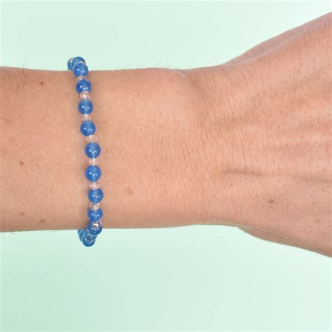 Bracciale Con Sfere Di Agata Azzurra E Cristalli Rosa Gioielli Santori