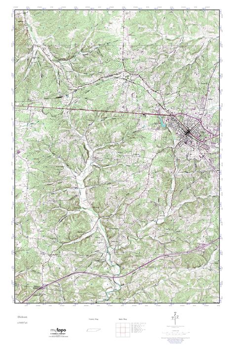 MyTopo Dickson Tennessee USGS Quad Topo Map