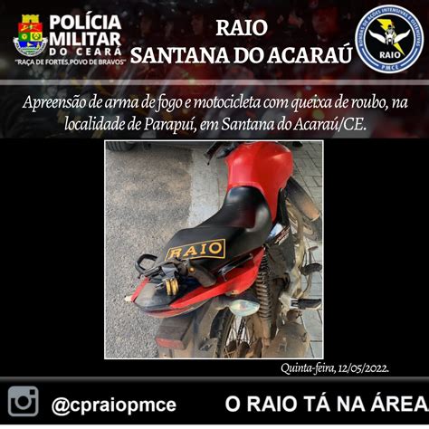 Dupla armada e em moto roubada é capturada pelo CPRAIO da PMCE em