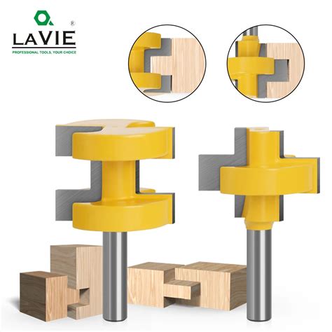 LAVIE 2pcs 8MM Shank T Slot Square Tooth Tenon Bit Milling Cutter