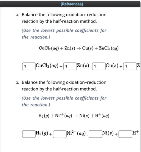 Solved A Balance The Following Oxidation Reduction Reaction