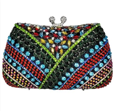 Bolsa De Festa Clutch Pedraria Cristais Brilho Luxo