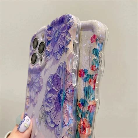 Compatible With Iphone Casecute Laser Flower Floral Wavy Curly Water