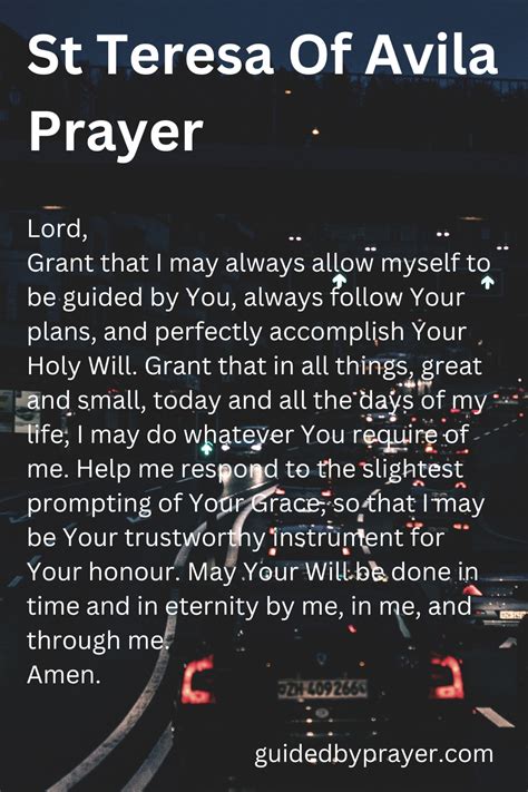 St Teresa Of Avila Prayer – Guided by Prayer